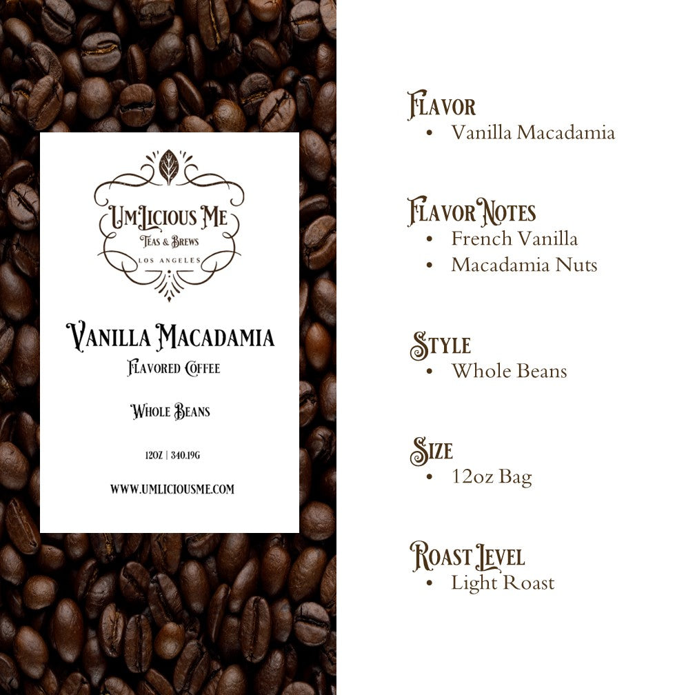 Vanilla Macadamia Flavored Coffee | Whole Bean